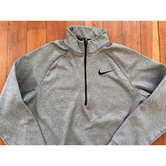 Nike Jacket Men Medium Gray Pullover Long Sleeve 1/2 Zip Mock Neck Dri-Fit - Picture 2 of 6